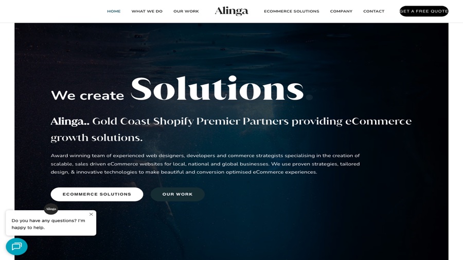 Alinga website screenshot