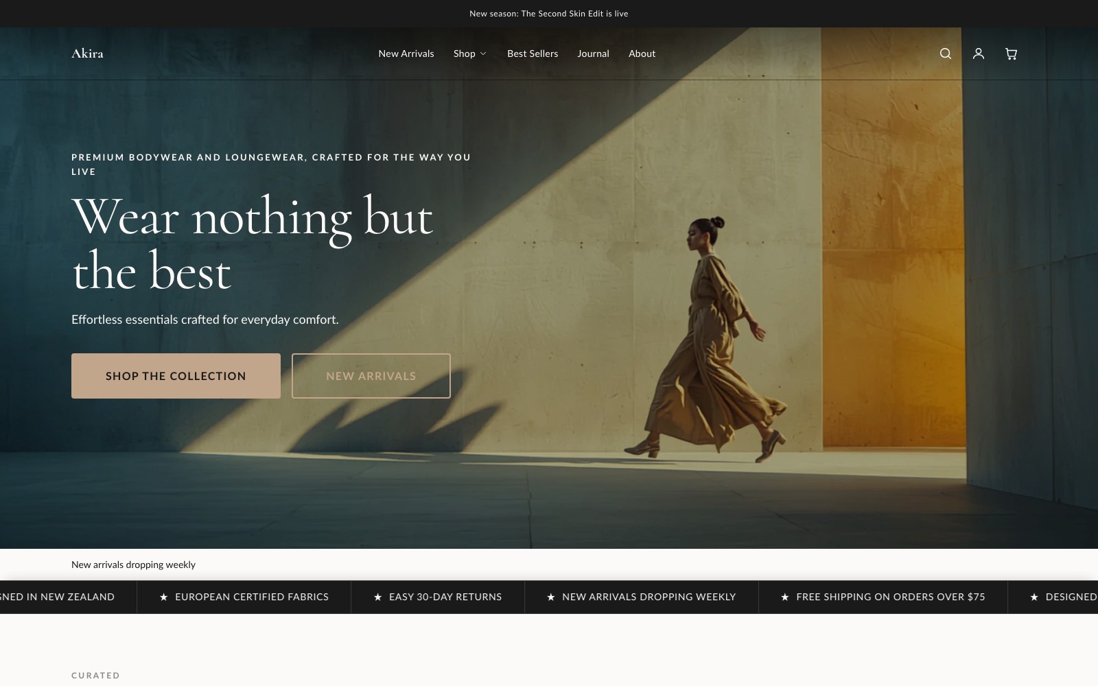Akira Shopify theme homepage preview