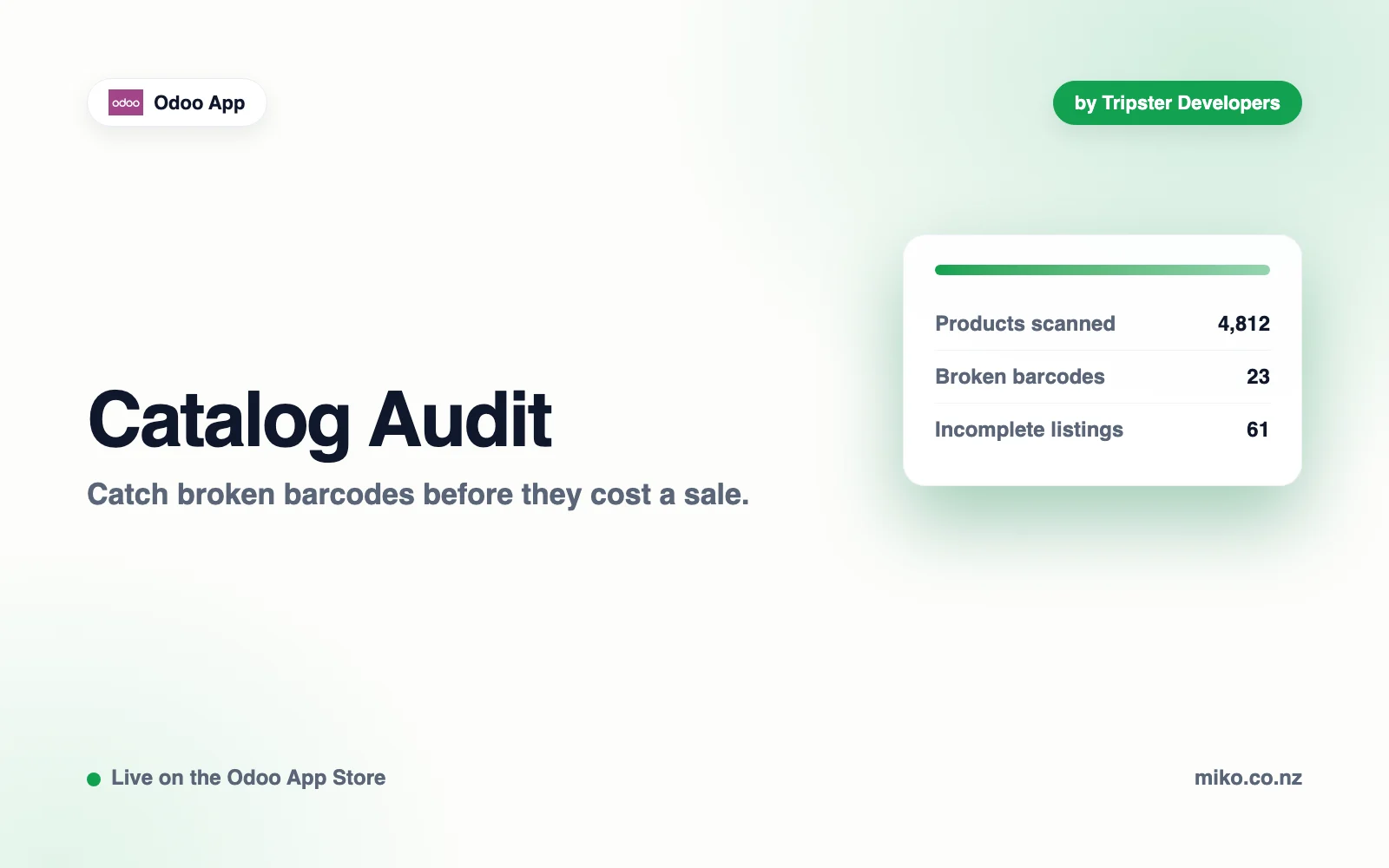 Catalog Audit app screen built by Tripster Developers