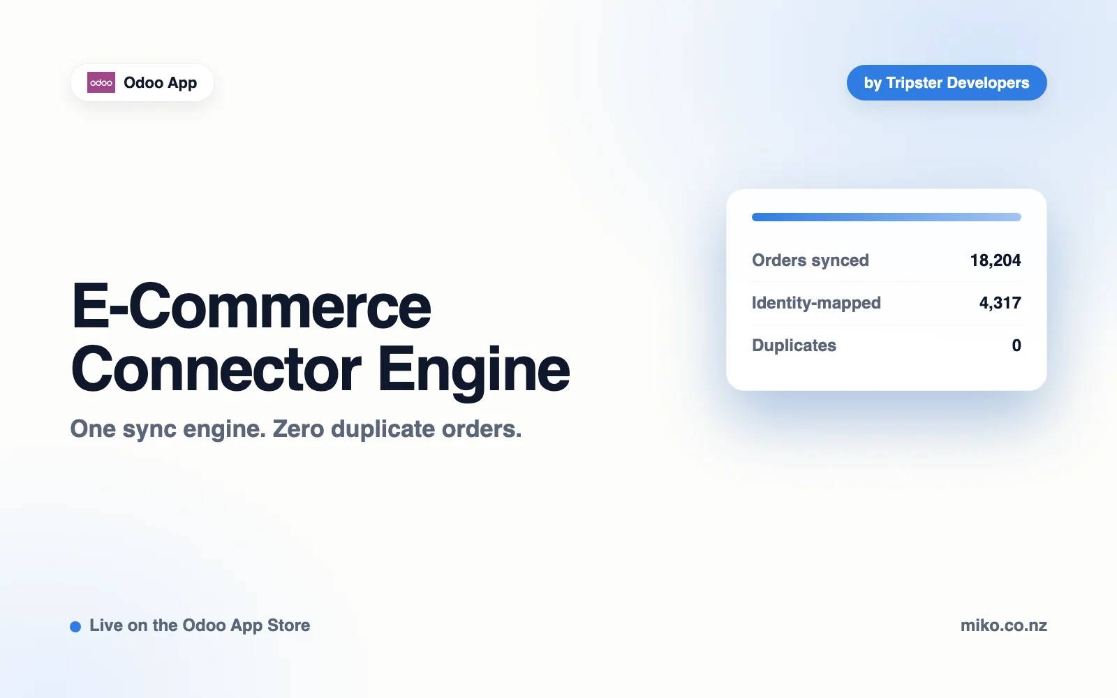 E-Commerce Connector Engine app screen built by Tripster Developers