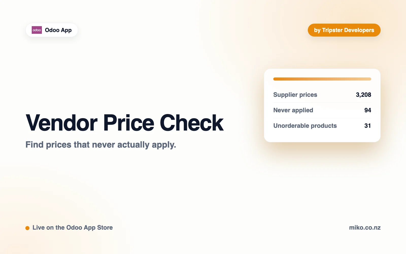Vendor Price Check app screen built by Tripster Developers