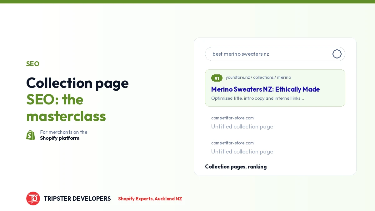 SEO for Shopify Collection Pages: The Masterclass
