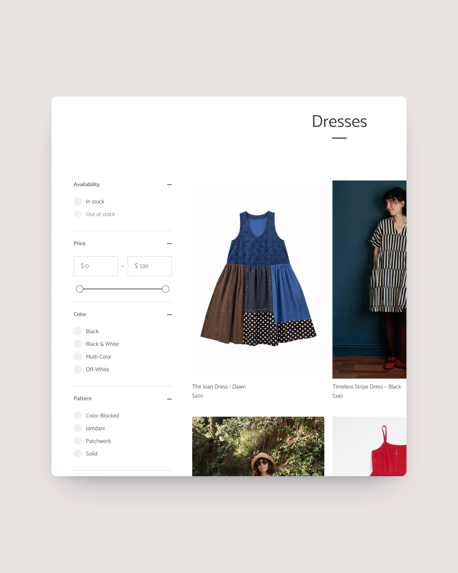 World of Crow dresses collection with availability, price, colour and pattern filters