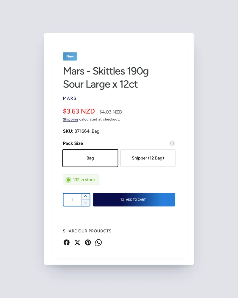 DutchRusk trade product page with pack sizes