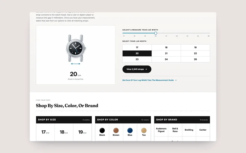 eWatch Parts homepage on desktop, built by Tripster Developers
