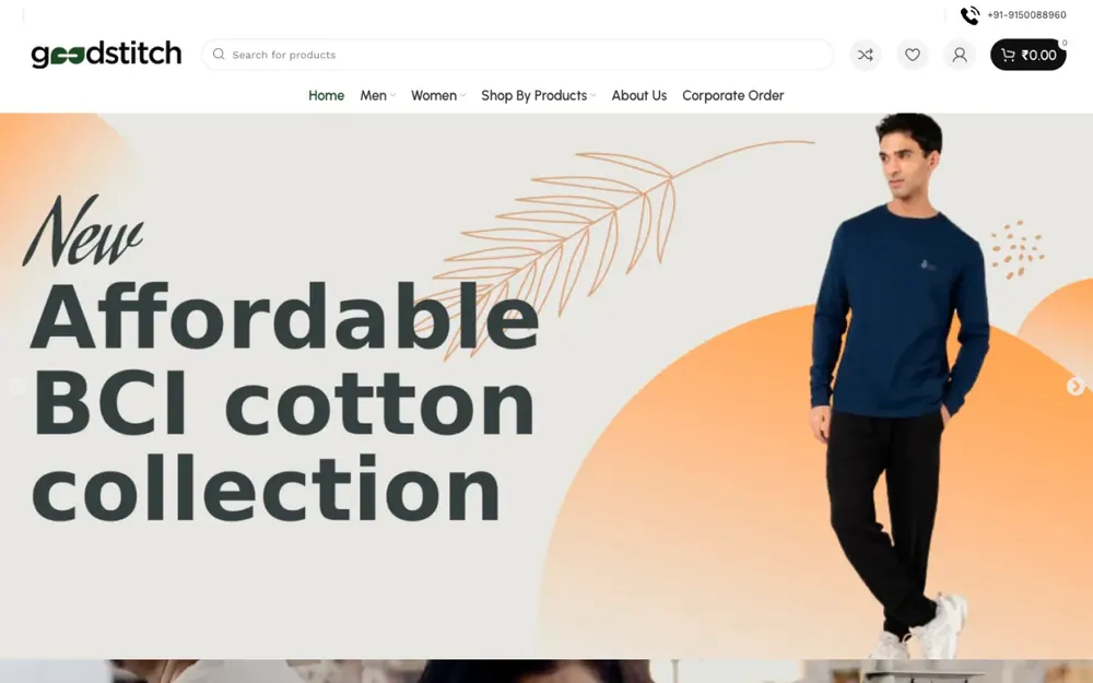 Good Stitch organic BCI cotton clothing Shopify store built and migrated by Tripster Developers
