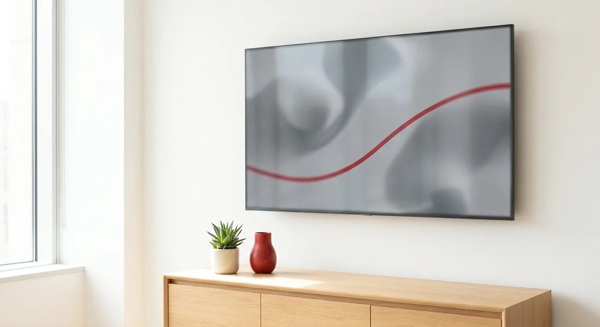 Wall display showing an ecommerce performance dashboard with a rising revenue trend