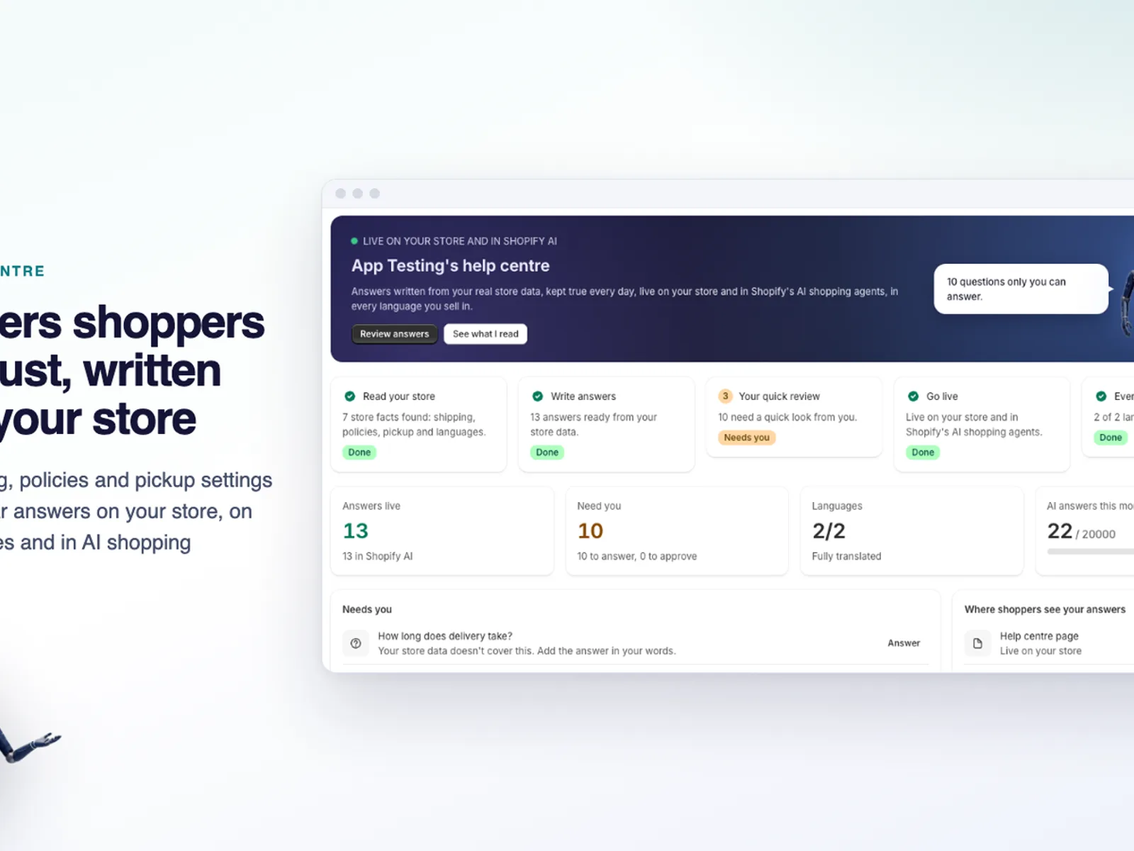 Miko AI Help Center & FAQ, a Shopify app designed and built by Tripster Developers