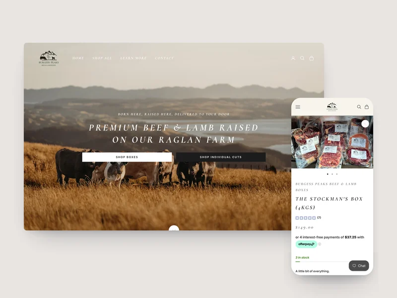 Burgess Peaks Shopify store by Tripster Developers
