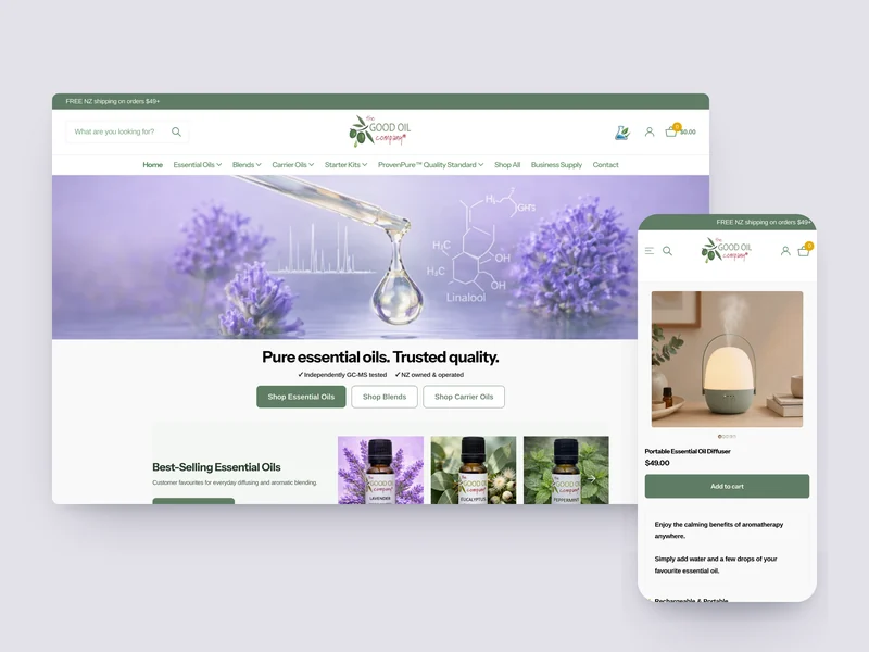 The Good Oil Company Shopify store by Tripster Developers